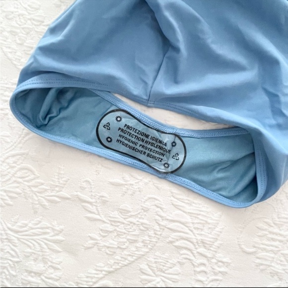 NWOT Lulus New Waves Light Blue Lace-Up One-Piece Swimsuit Small - Picture 6 of 6